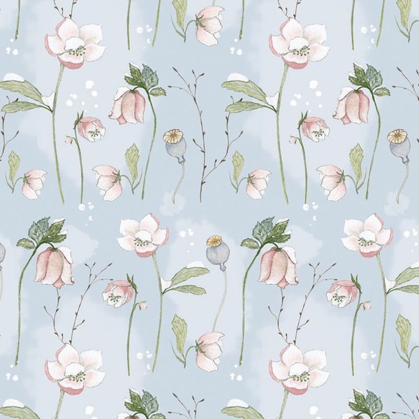 23.80 EUR/meter acufactum fabric Christmas rose, woven cotton. Children's fabric