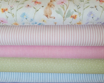Fabric bundle 6 x 25 cm x 47 cm Westfalenstoffe Easter for small sewing projects, patchwork, doll clothes, appliqués, pennant banner fabric
