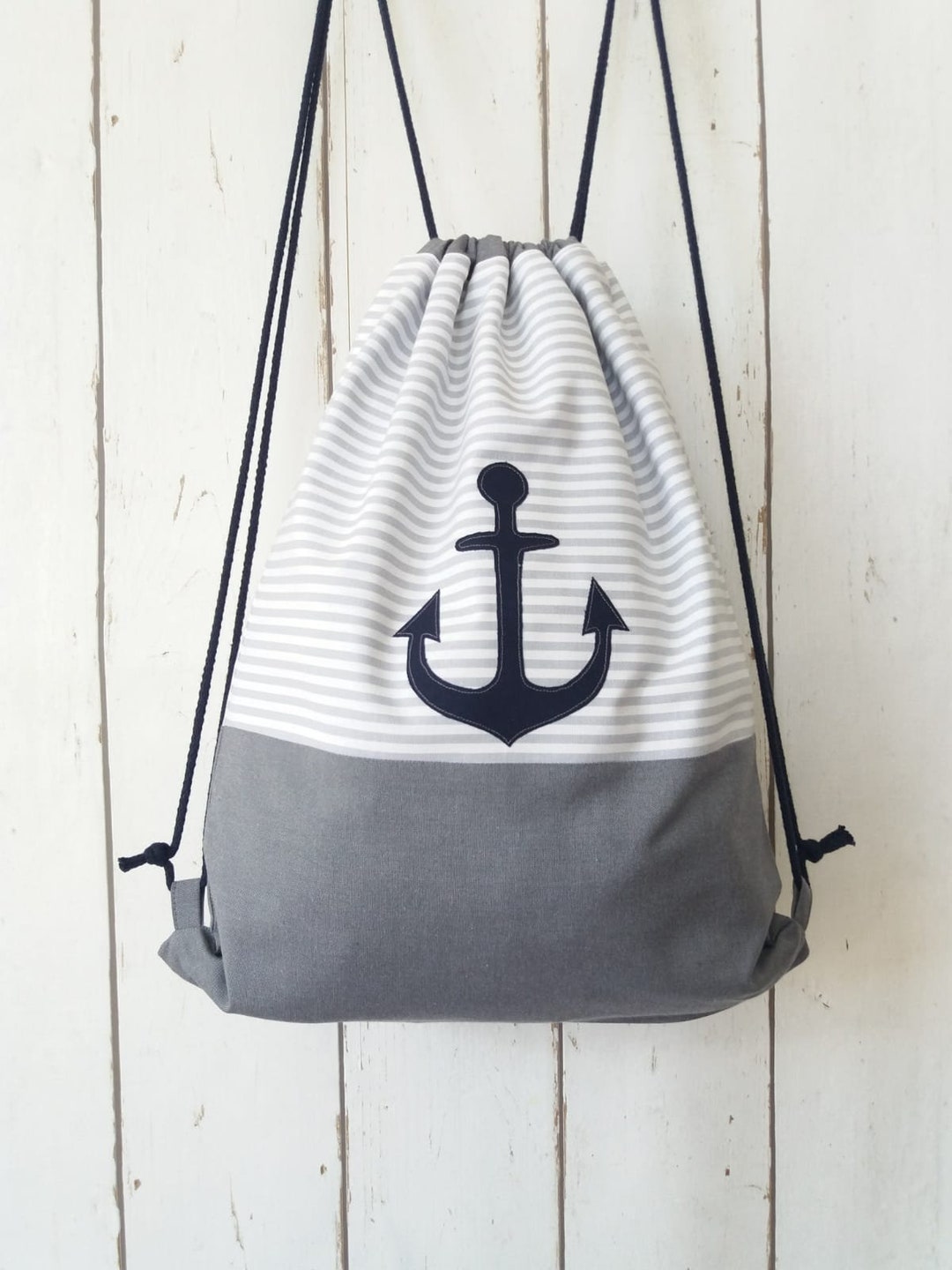 Buy Gym Bag Anchor, Backpack Women, Lined, Anchor Grey Dark Blue