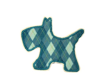 kleiner Hund Aufnäher, Applikation für Kinder, Schultüte Patch, blau