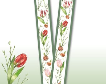 3,90 EUR/m Webband acufactum Tulpenzeit  Kerstin Heß, Satinwebband, 16mm breit