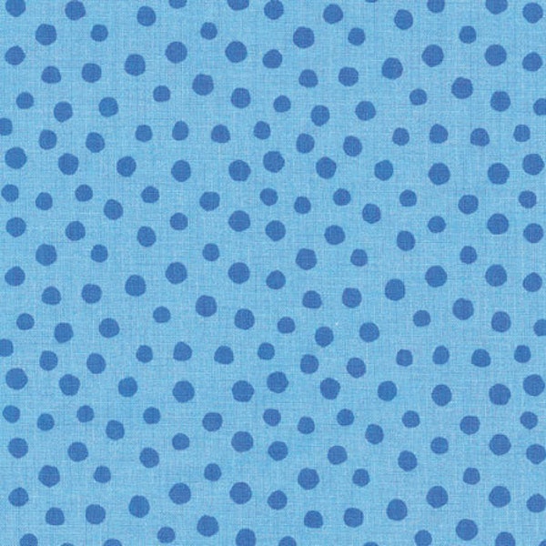 18,90 EUR/m Westfalenstoffe hellblau große blaue Punkte, Junge Linie Webware Baumwolle