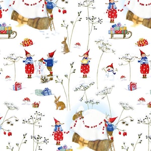 23.90 EUR/meter acufactum fabric Daniela Drescher snow meadow, woven cotton Christmas