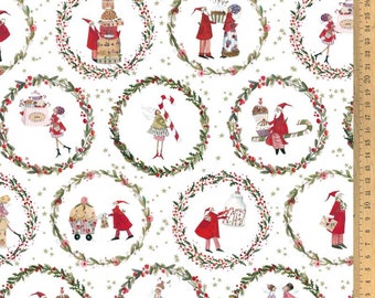 23.90 EUR/meter acufactum fabric Christmas treats by Silke Leffler woven cotton Christmas