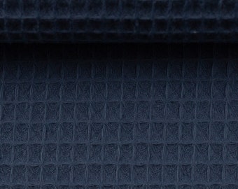 9.90 EUR/meter waffle piqué, waffle piqué Nelson by Swafing, woven fabric plain denim blue 744, waffle fabric