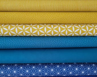 Fabric bundle 8 x 25 cm x 47 cm Copenhagen from Westfalenstoffe for small sewing projects, doll clothes, appliqués, pennant banner fabric