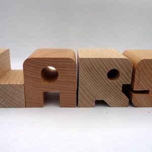 4 wooden letters made of beech of your choice image 2