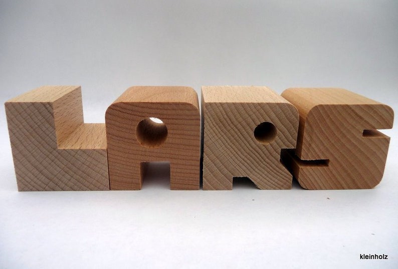 4 wooden letters made of beech of your choice image 2
