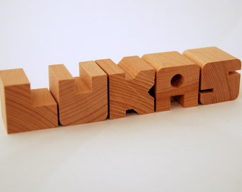 Wooden letters LUKAS 5 Pieces (customizable)