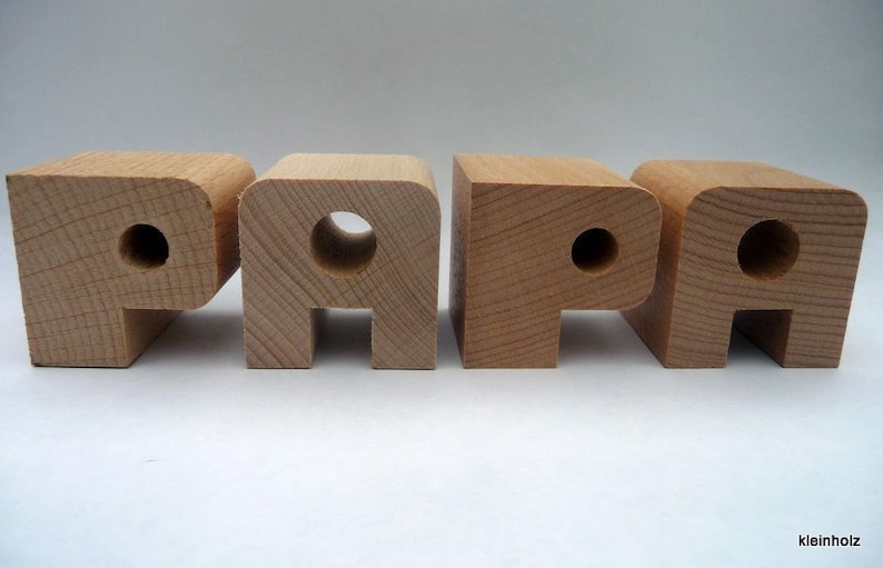 4 wooden letters made of beech of your choice image 4