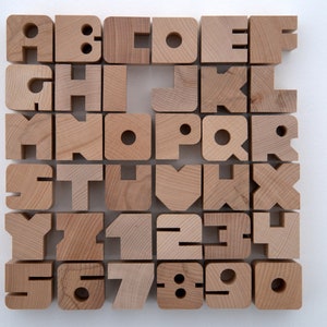 4 wooden letters made of beech of your choice image 1