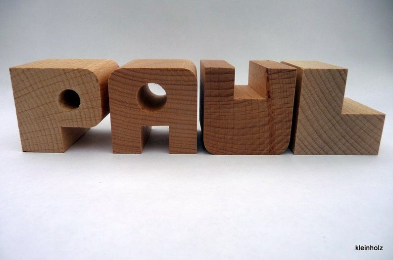 4 wooden letters made of beech of your choice image 3