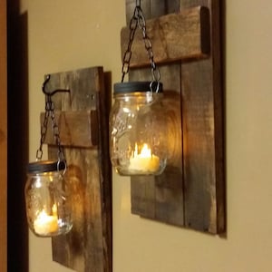 Rustic Candle Holder Rustic Decor Rustic Home Decor farmhouse