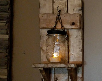 Mason jar Candle Holder,  Country Decor,  sconces, Rustic Home Decor, lantern shelf, Mason Jar candle, Housewarming gift,  priced 1 each