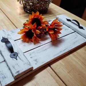 Rustic serving tray, Home decor, Country decor, Hostess gift, rustic wood breakfast tray, Rustic wood tray. Kitchen Decor, Farmhouse Kitchen image 1