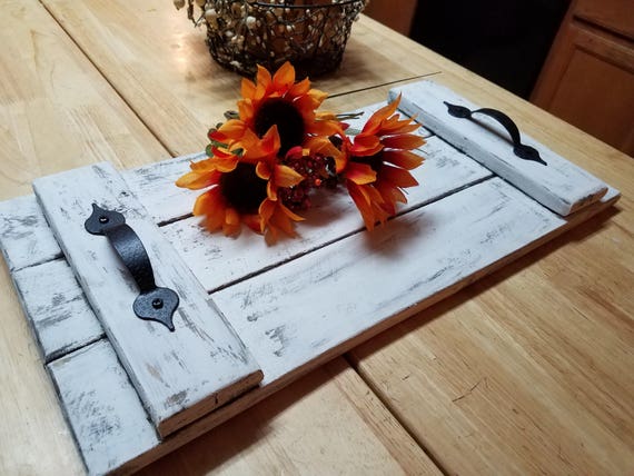 Rustic serving tray, Home decor, Country decor, Hostess gift, rustic wood breakfast tray, Rustic wood tray. Kitchen Decor, Farmhouse Kitchen