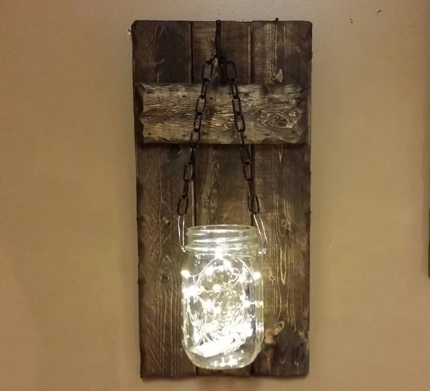 Rustic Decor Candle holders hanging Mason jars Hanging Etsy
