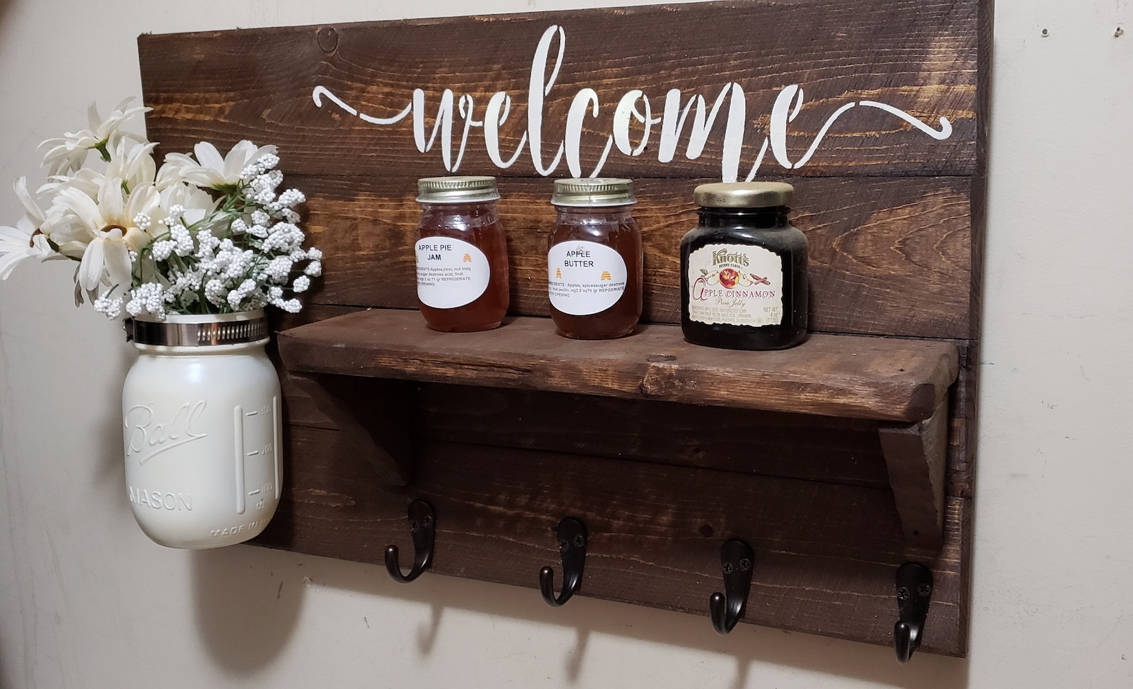 Rustic Home Decor, Rustic Wall Decor, Shelf, Wall Shelf, Welcome Sign ...