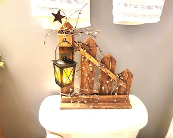 Valla de estacas, mini valla, decoración del hogar hecha a mano, decoración de baño, decoración primitiva, decoración de cabañas, casa de campo, decoración campestre, regalo de inauguración de la casa
