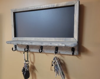 Tablero de mensajes para llaveros, llavero rústico, pizarra, decoración rústica del hogar, decoración de granja, inauguración de la casa, decoración rústica, tablero de mensajes, regalo