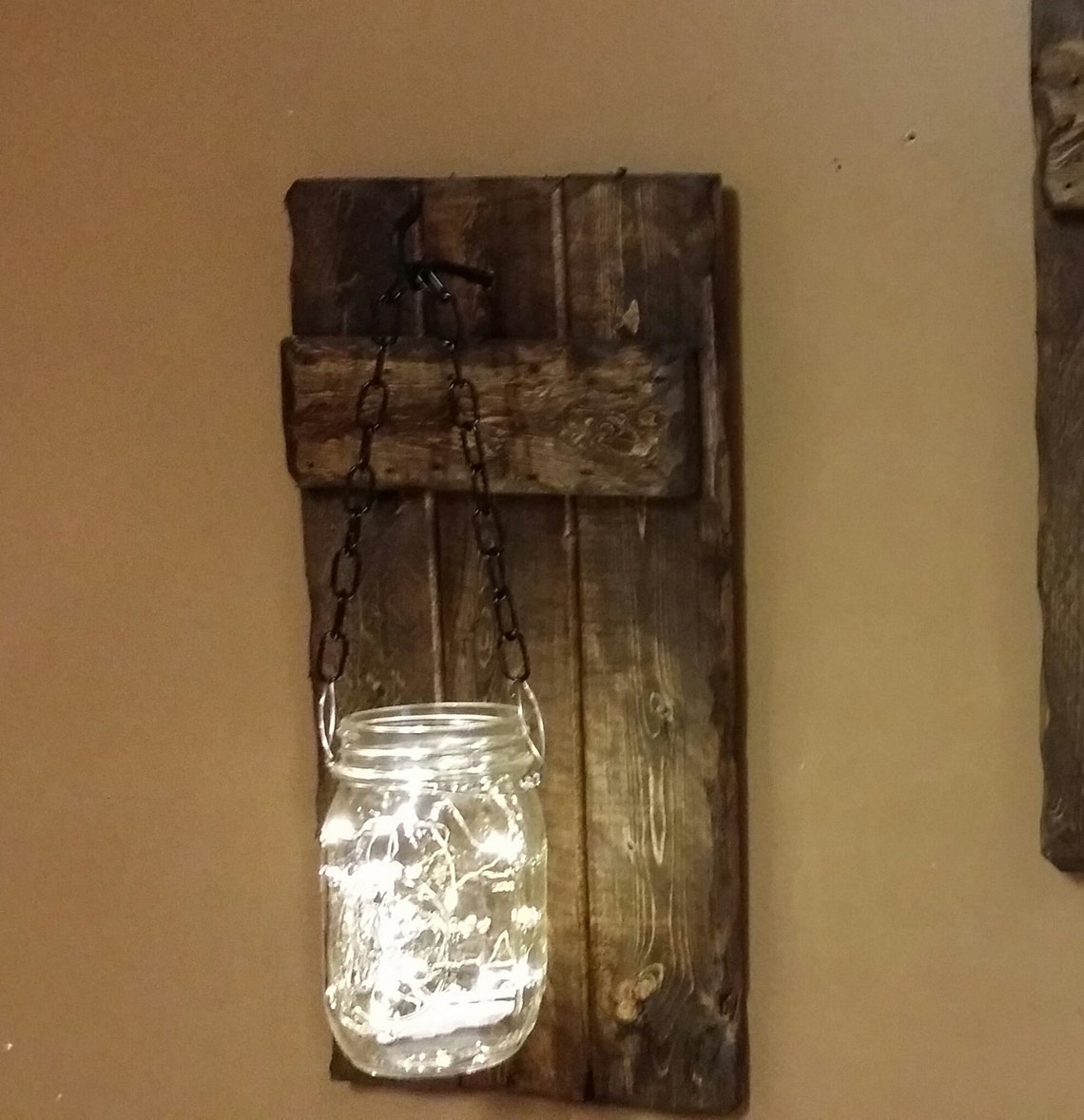 Rustic Decor Candle Holder Hanging Mason Jar Hanging Etsy