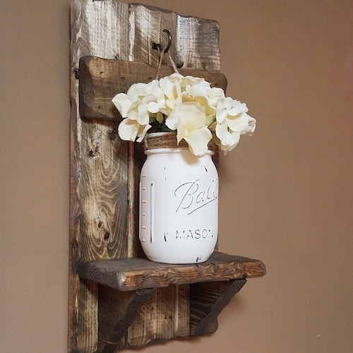 Rustic Home Decor Mason Jar Vase Sconces Farmhouse Decor Etsy