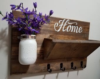 Rustic Decor, Home Decor, Key Rack ,Home Sign, Mail Holder, Key Holder, Mail Organizer, Home sign,House warming, Hostess gift, Farmhouse
