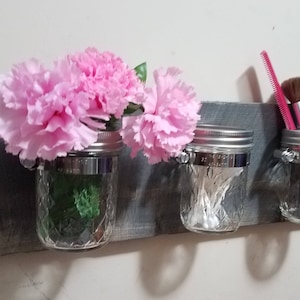 Bathroom organizer, Rustic Decor, Mason jar, Mason jar organizer, Bath set, Mason jar decor , Rustic Farmhouse, Bathroom set, gift image 2