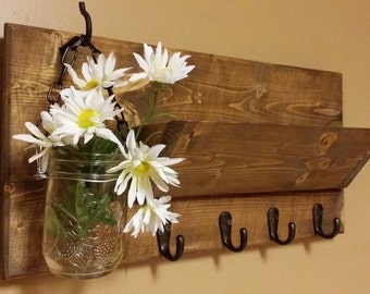 Rustic Home Decor, Mail Holder, Home Decor, Mail Organizer, Key Holder,Key Rack, House warming, Hostess gift. Farmhouse Decor, cabin Decor