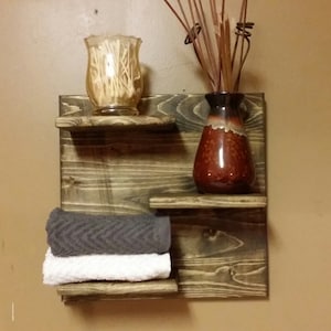 Rustic home Decor,  small shelf,  Bathroom Shelf,  display shelf, country decor, wood shelf, unique shelf, 12 x 12 shelf, farmhouse decor