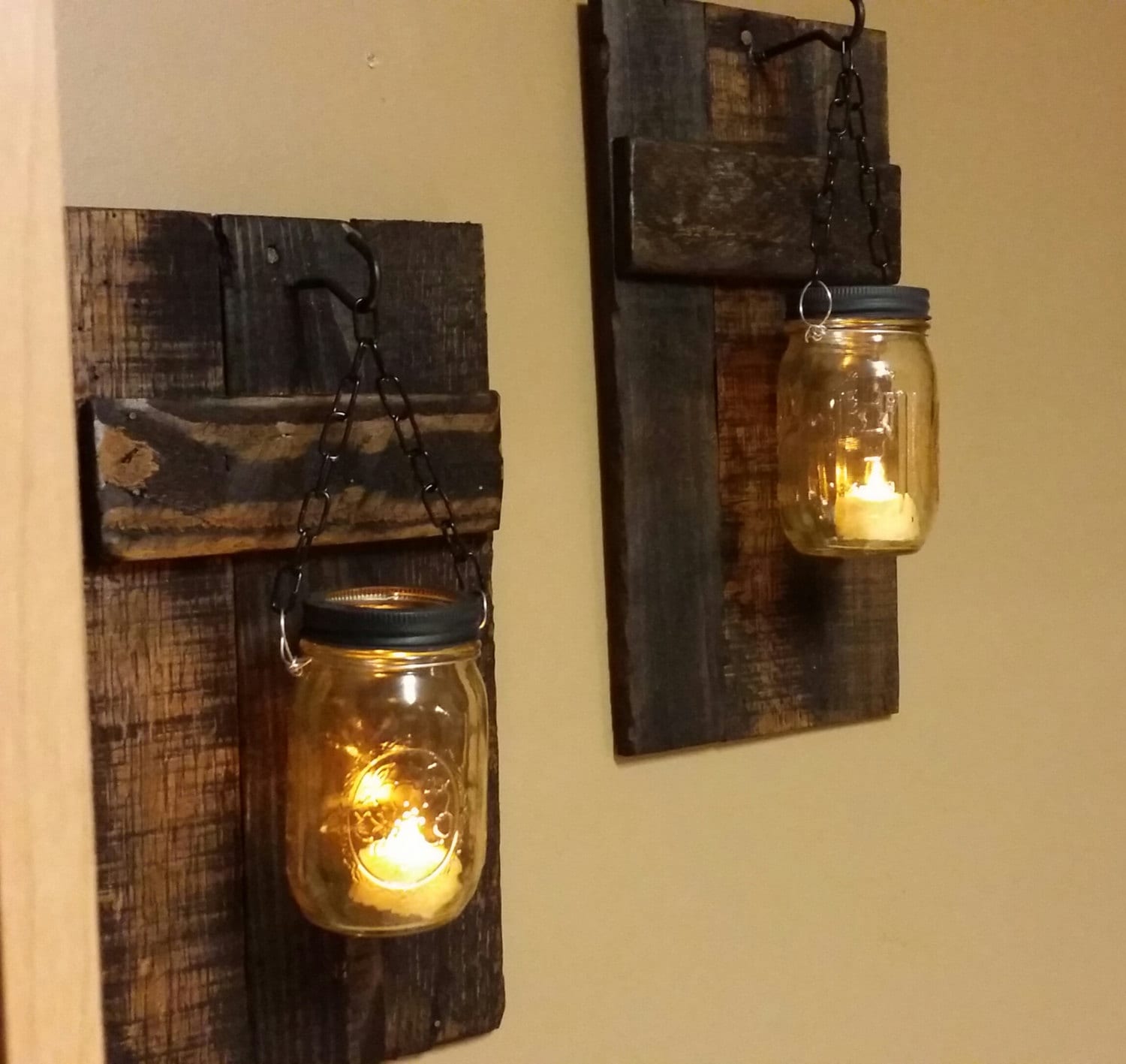 Rustic Wood Candle Holder Rustic Decor sconce candle Etsy