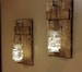 Rustic Home Decor, Rustic Sconces, hanging Mason jar Candle holders Set , Farmhouse Decor, Rustic Decor, lights, Rustic sconces set of 2. 