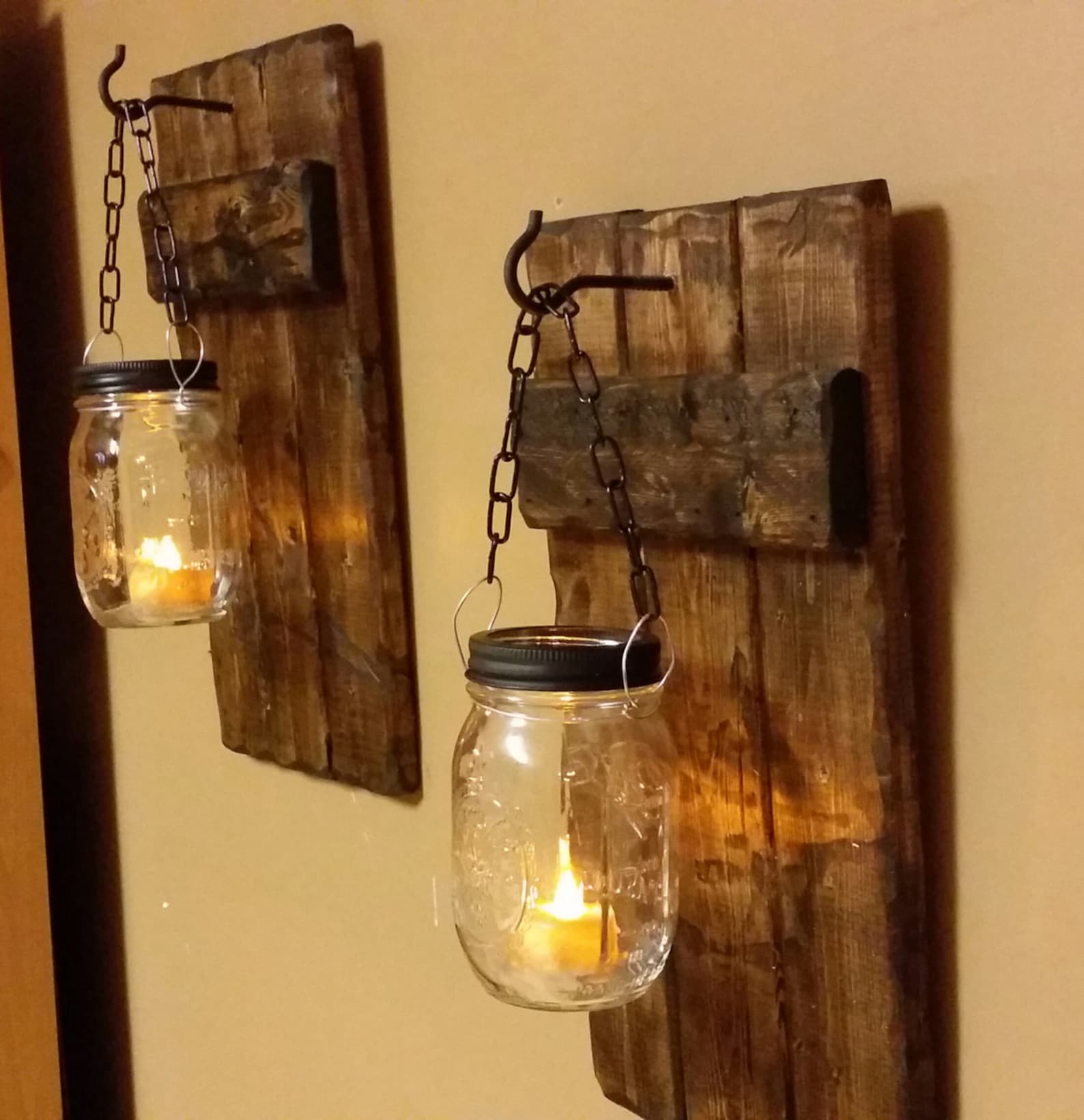 Hanging Candle Holders Rustic Home Decor sconces candle Etsy