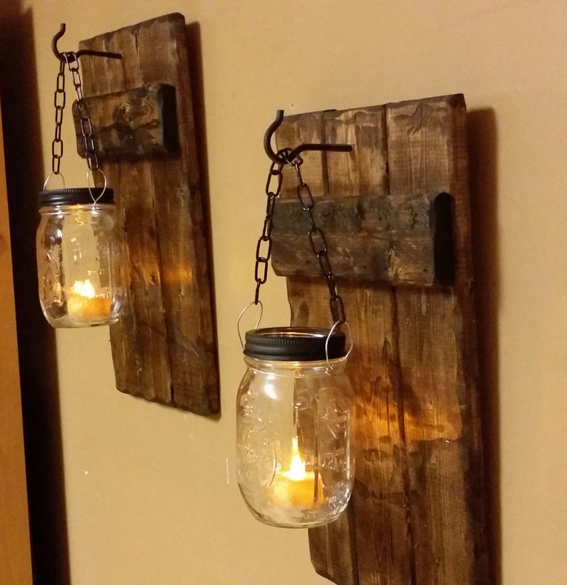 Hanging Candle Holders Rustic Home Decor sconces candle Etsy