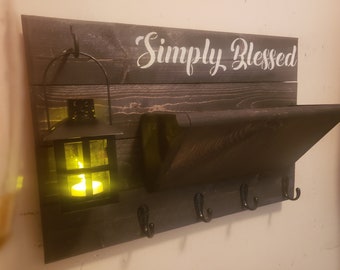 Rustic Home Decor,  Wall Decor, Mail Holder, Key Holder, Home Sign, Housewarming gift, Wedding Gift, Rustic Decor, Mothers Day Gift