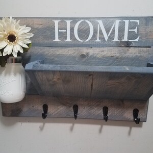 Mail Holder, Key rack, Rustic Home Decor, Farmhouse Decor, Home Sign, Mail Holder, Rustic Decor, House warming, Hostess gift, Coat rack, imagem 5