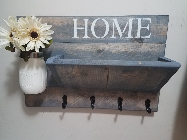 Mail Holder, Key rack, Rustic Home Decor, Farmhouse Decor, Home Sign, Mail Holder, Rustic Decor, House warming, Hostess gift, Coat rack, imagem 5