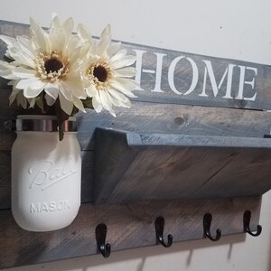 Mail Holder, Key rack, Rustic Home Decor, Farmhouse Decor, Home Sign, Mail Holder, Rustic Decor, House warming, Hostess gift, Coat rack, Bild 4