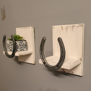 Horseshoe Shelf, Handmade Rusic Decor, Rustic Shelf, Bath Shelf, Rustic