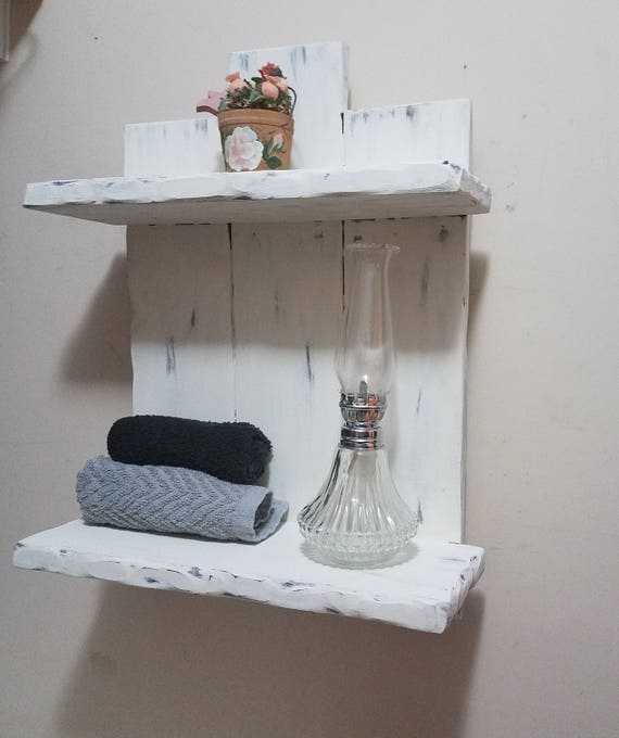 Farmhouse Decor, distressed shelf  Rustic Bath shelf, wood shelf, Nautical decor, Distressed shelf, Rustic Decor, Farmhouse bathroom decor