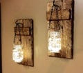 Rustic Home Decor, Candle holders, Farmhouse Sconces, Country Home Decor,  Farmhouse decor,  Firefly lights, gift, Rustic sconces set of 2.
