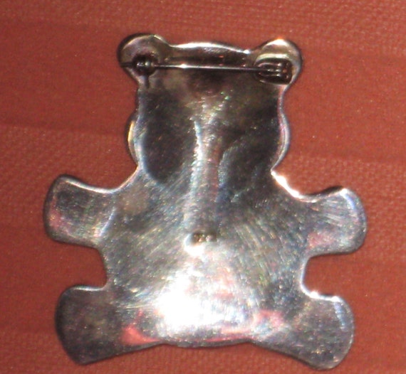 Vintage 925 Sterling Silver Teddy Bear with Heart… - image 2