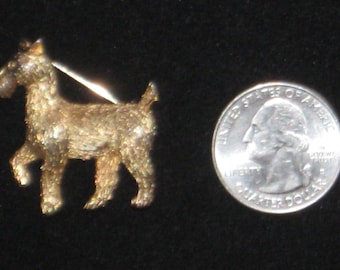 Vintage BOUCHER Gold Tone Dog Brooch Pin SIGNED & NUMBERED