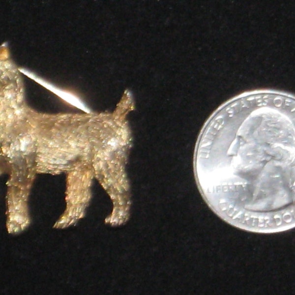 Vintage BOUCHER Gold Tone Dog Brooch Pin SIGNED & NUMBERED