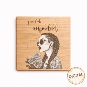Laserdatei Gravur | Statement Motiv | Frauenpower | Gravurdatei für Holz & Schiefer | DIY Datei | PNG