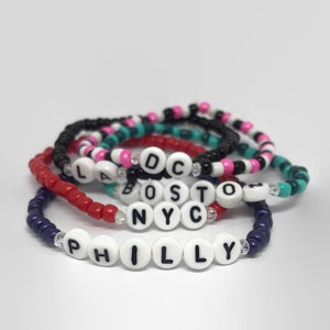 Personalized City/State Beaded Bracelet