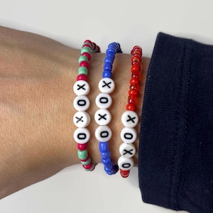 Personalized XOXO Beaded Bracelet