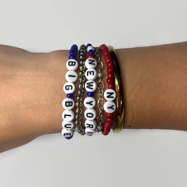 New York Giants Bracelet / Giants Bracelet / Big Blue Bracelet / NY Gift / New York Sports Bracelet