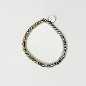 Two-Toned Beaded Bracelet / Mixed Metal Bracelet/ Gold and Silver Beaded Bracelet / Gold Stacking Bracelet / Silver Stacking Bracelet