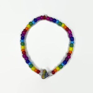 Rainbow Heart Bracelet / Pride Bracelet / Rainbow Pride Seed Bead Bracelets